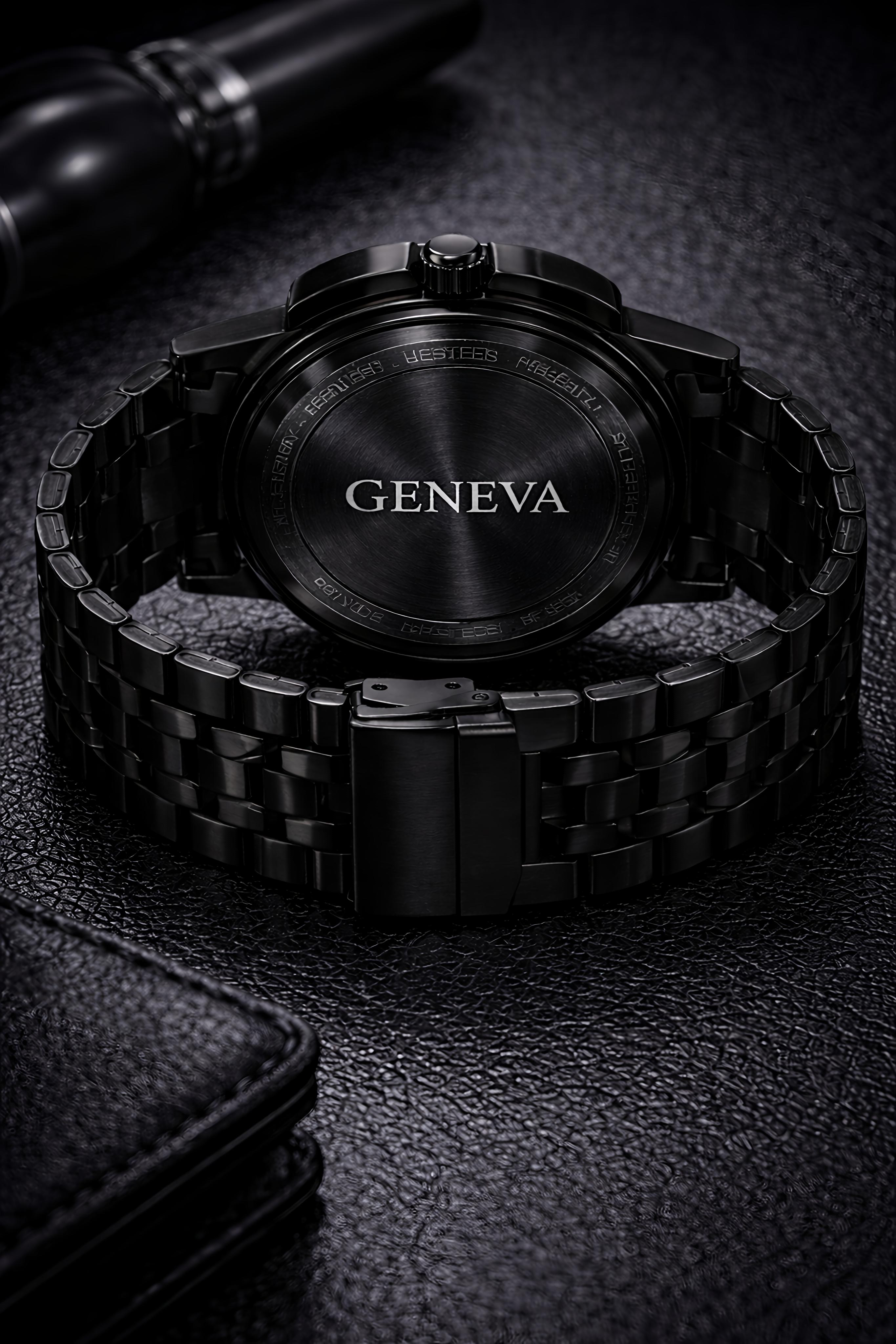 Zed Black Phantom X – Geneva Edition Luxury All-Black Chronograph Watch for Men
