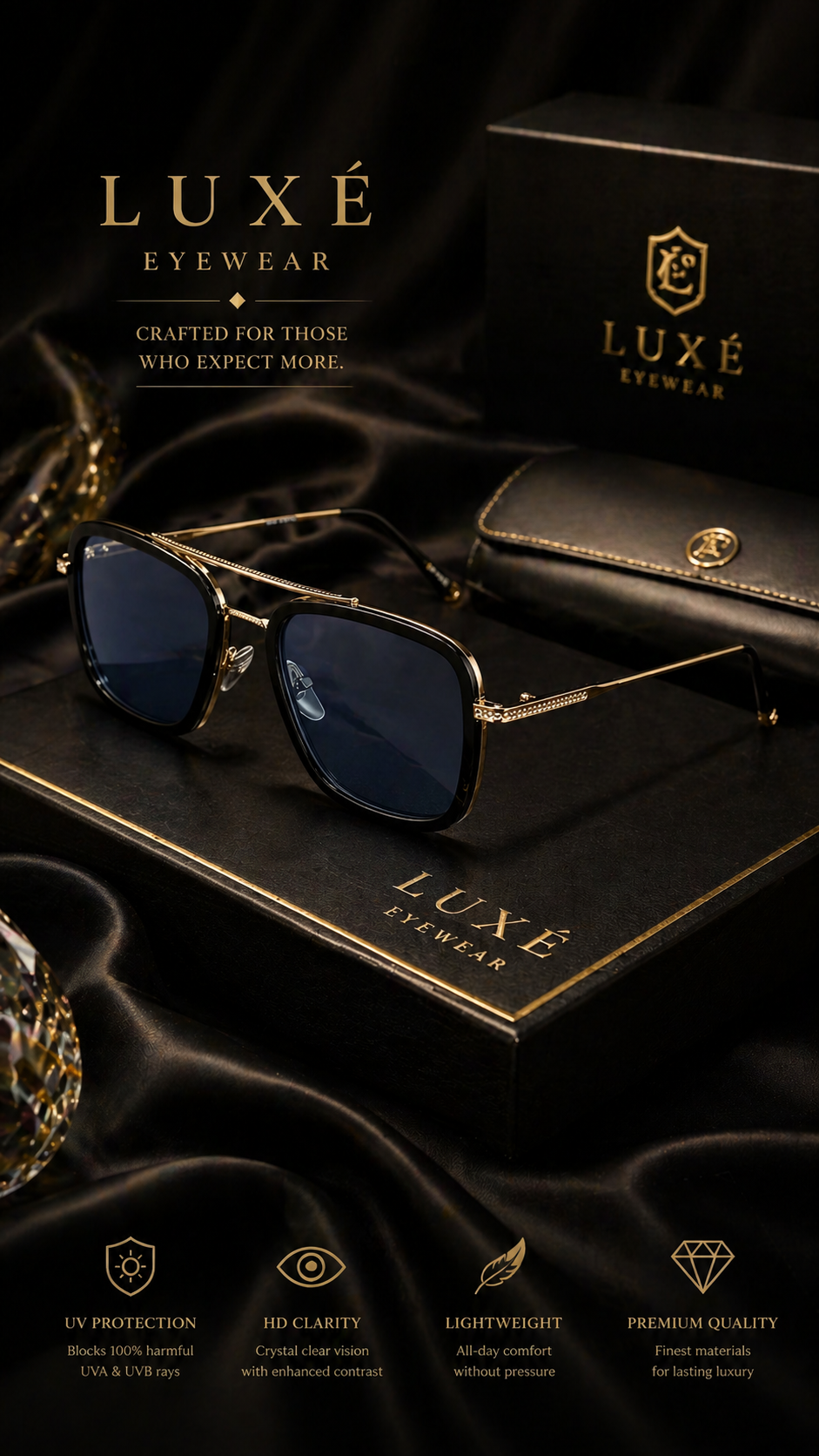 Luxury UV Protection Sunglasses – HD Vision & Premium Design