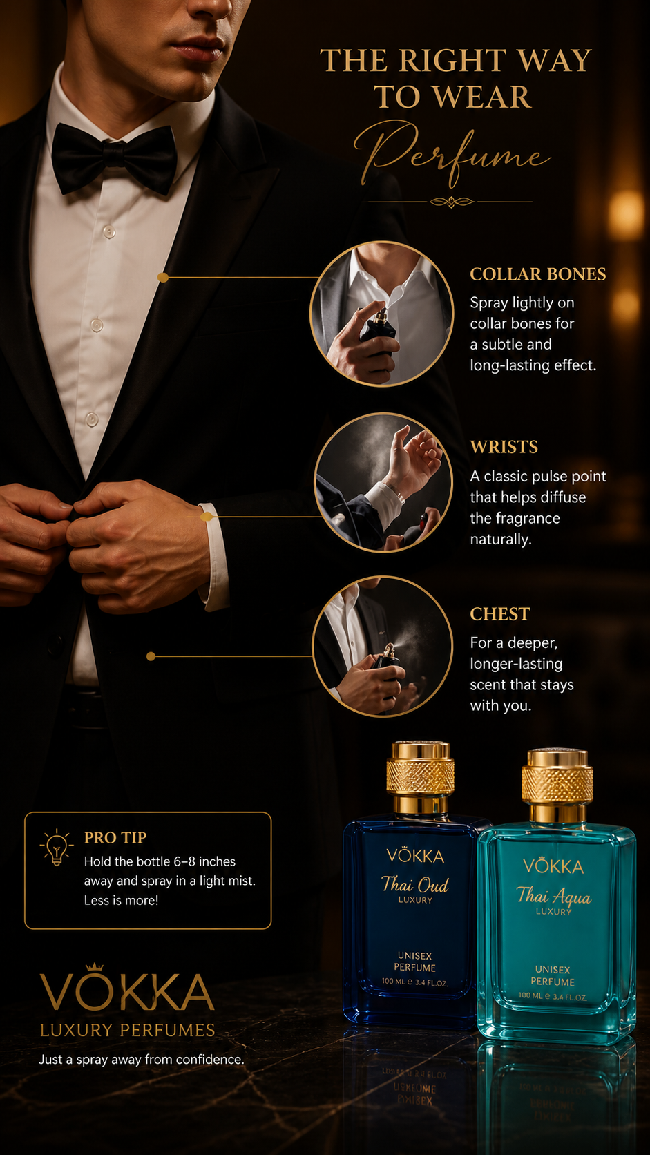 VÖKKA Thai Oud & Thai Aqua Luxury Perfume Combo – Long Lasting Unisex Fragrance (Pack of 2)