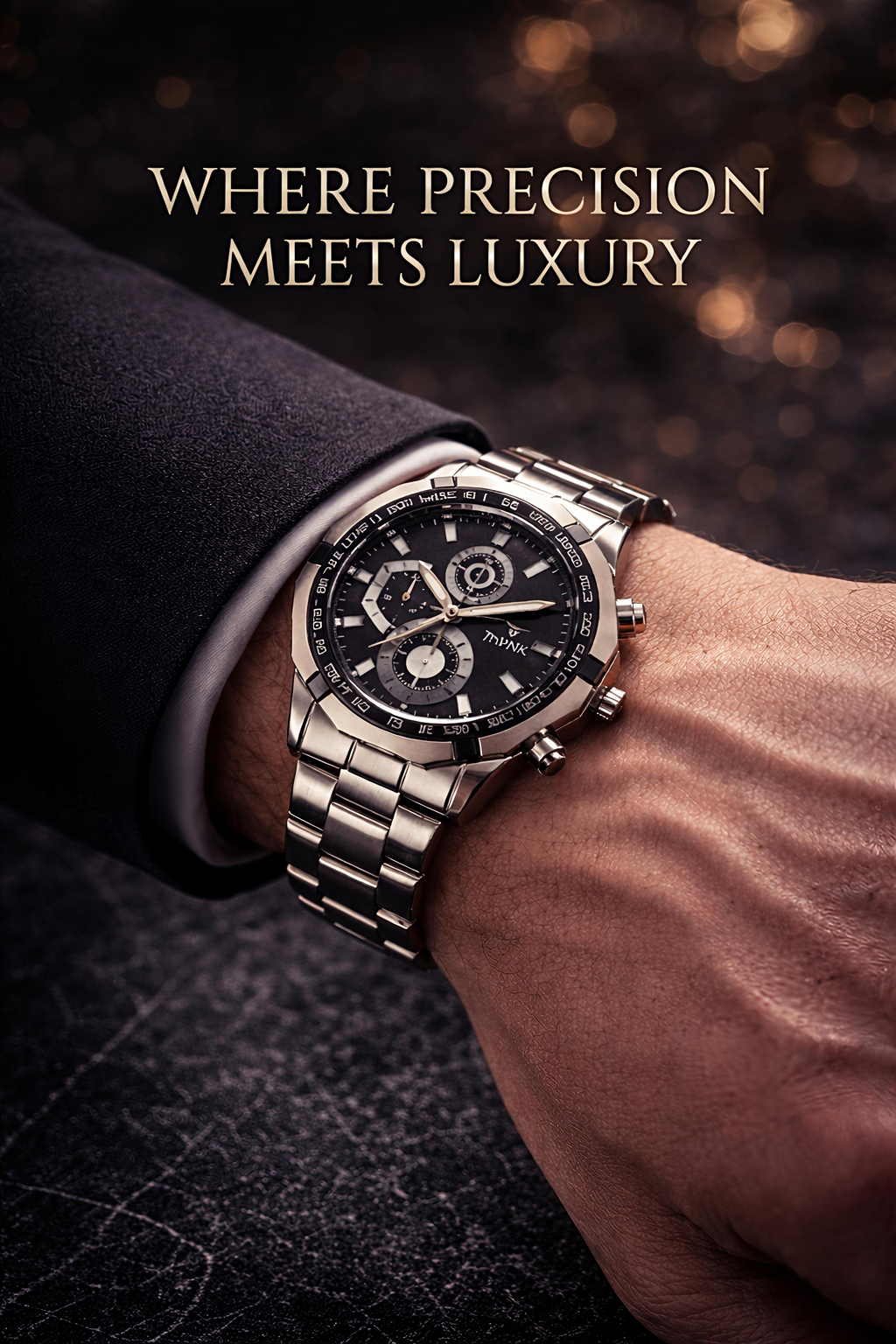 THYNK Imperial Black Dial Chronograph – Where Precision Meets Luxury