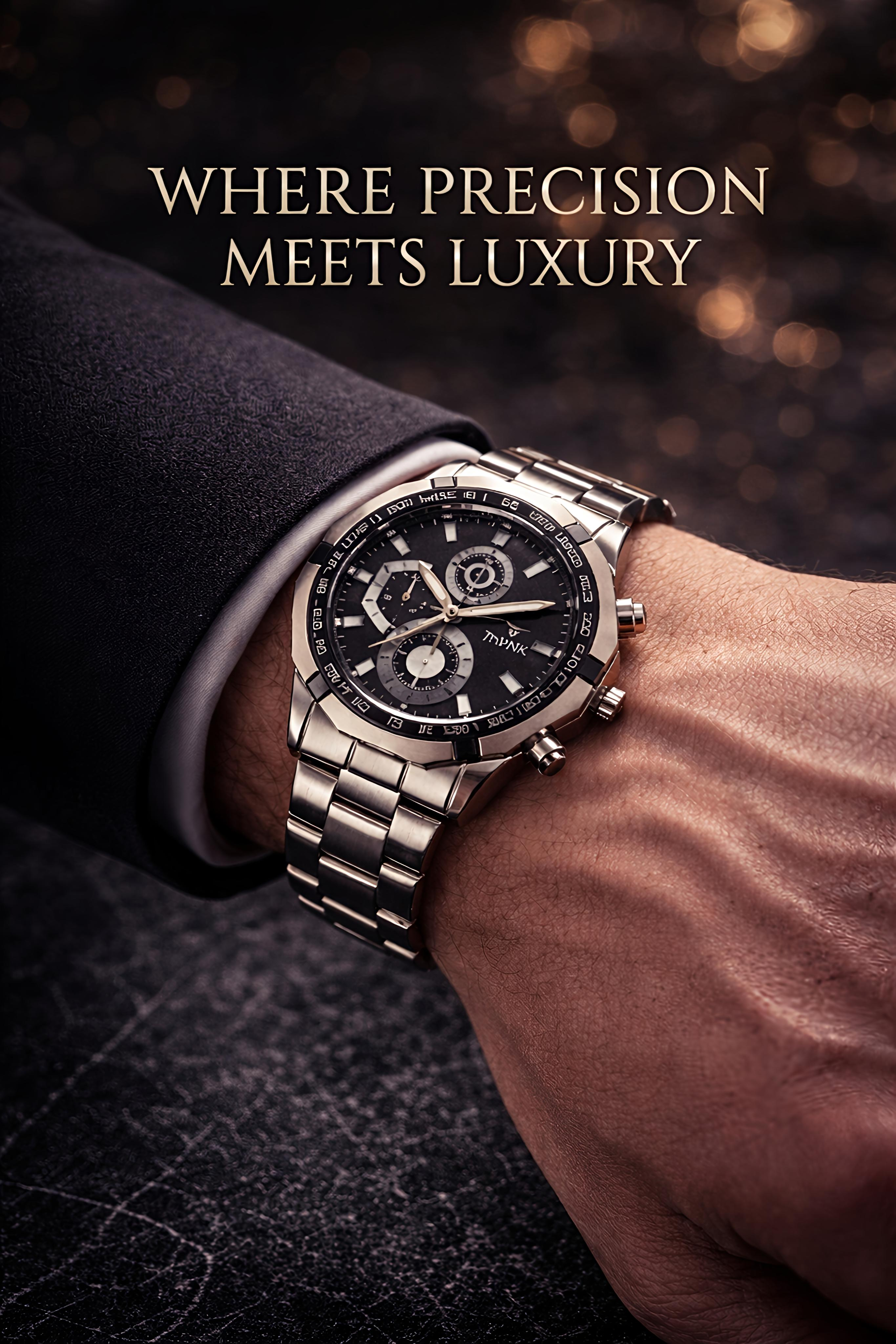 THYNK Imperial Black Dial Chronograph – Where Precision Meets Luxury